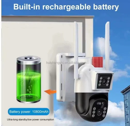 Cameră Supraveghere 4G cu Panou Solar, 2 Camere Video Integrate, Autonomă, Exterior - imagine 3