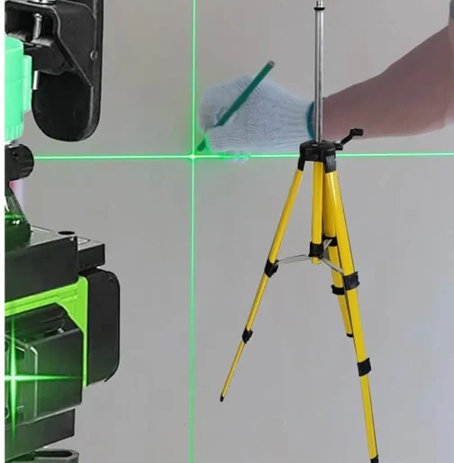 Nivela Laser Verde 4D – 16 Linii Precise, Autonivelare, 2 Acumulatori, Trepied Reglabil și Telecomandă - imagine 4