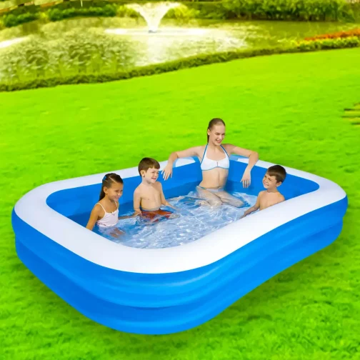 Piscină Gonflabilă Ultra Rezistentă Ideală pentru Familie – XXL 200x150x50 cm + Pompă Electrica Cadou - imagine 4