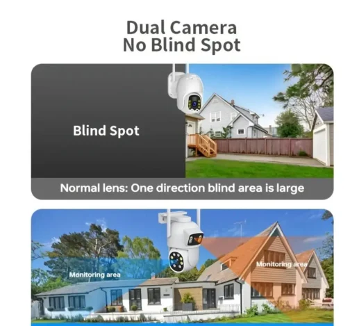 Set 4x Camere de Supraveghere Duble WiFi, 2 Camere (Fixă și Mobilă), Ultra HD 4K 6MP, Zoom 10X, Vedere Nocturna - imagine 5